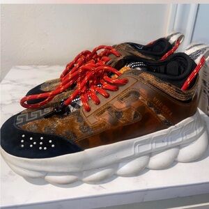 Versace Sneakers with Red and Brown Accents woman’s sz6